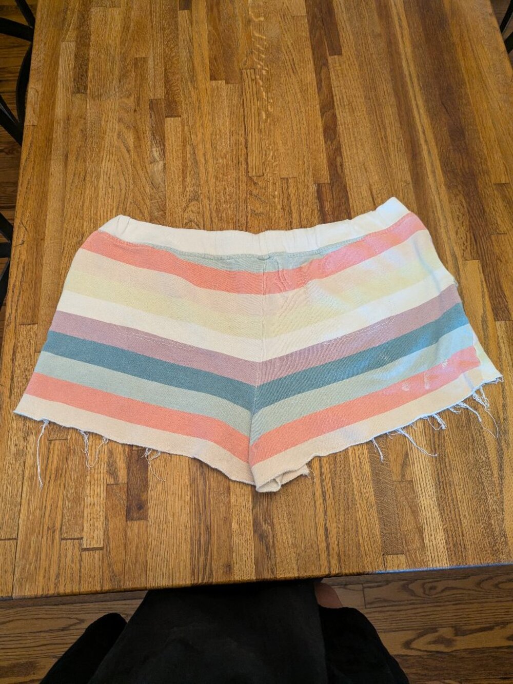 Lounge Shorts Pink Blue White Yellow Stripes with Drawstring and Pockets XXL